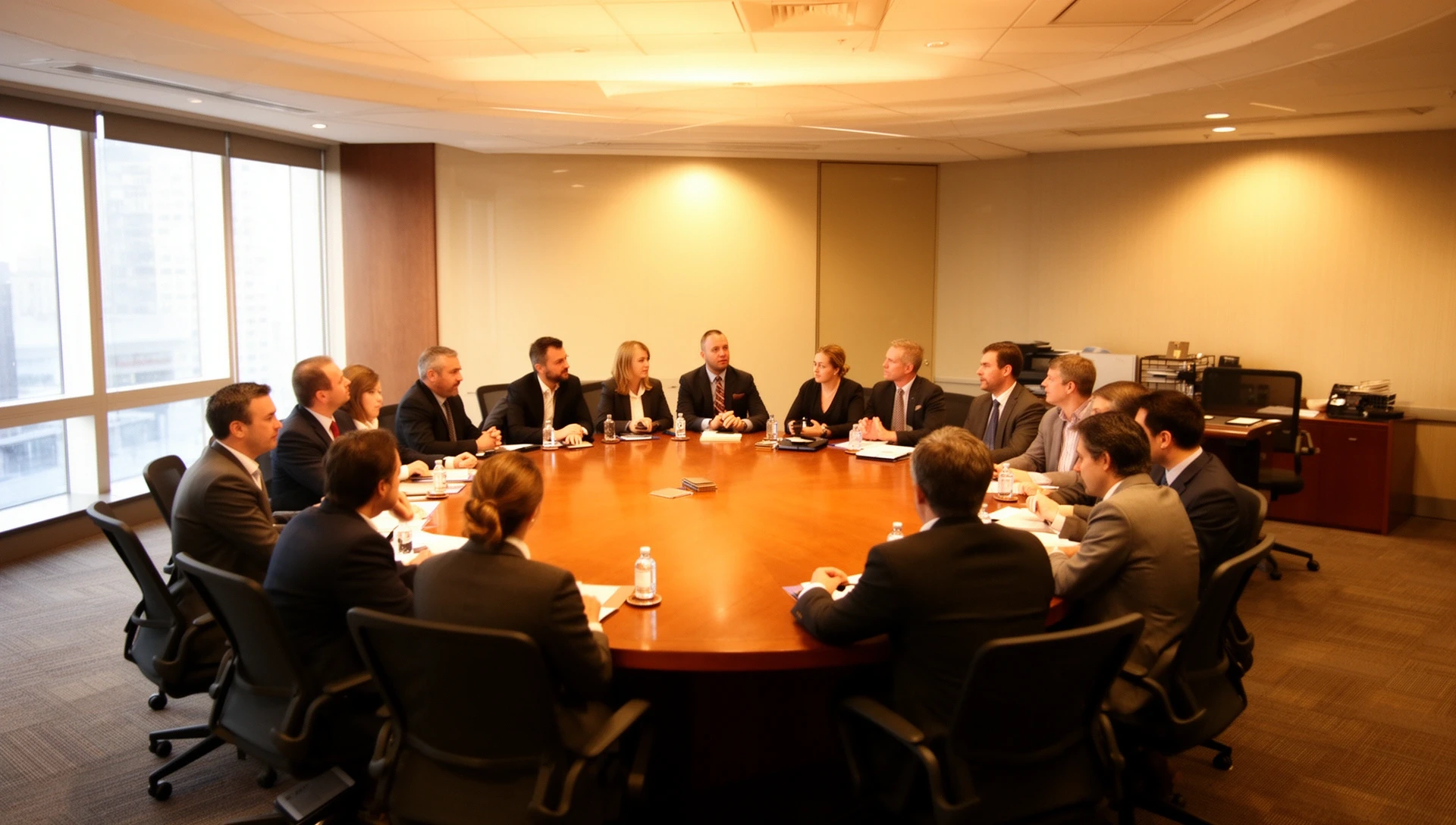 Moderator leitet eine professionelle Businessrunde